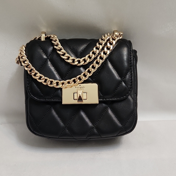 kate spade Handbags - Kate Spade New York Carey Black Smooth Quilted Micro Flip Crossbody Bag